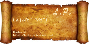 Lajkó Pál névjegykártya